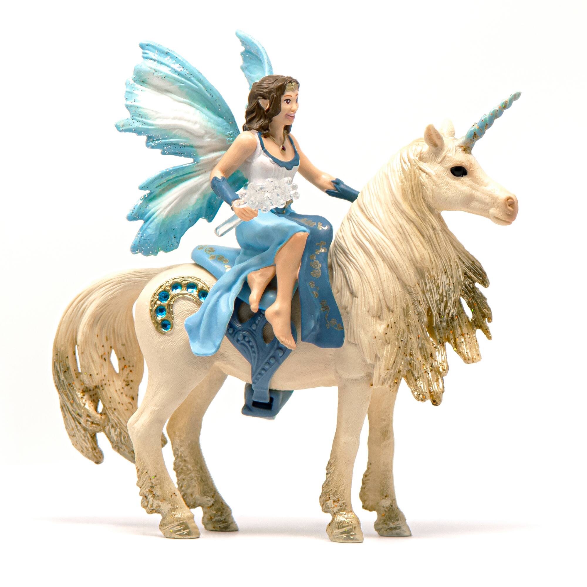 Alt View 3. Schleich - Bayala: Eyela Riding On Golden Unicorn.