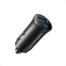 Front. Anker - Anker USB-C Car Charger, 30W 2-Port Type-C Car Adapter, iPhone Car Charger with Power IQ 3.0 - Black.