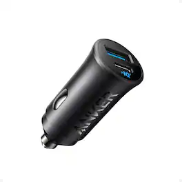 Anker - USB-C Car Charger, 30W 2-Port Type-C Car Adapter, iPhone Car Charger with Power IQ 3.0 - Black