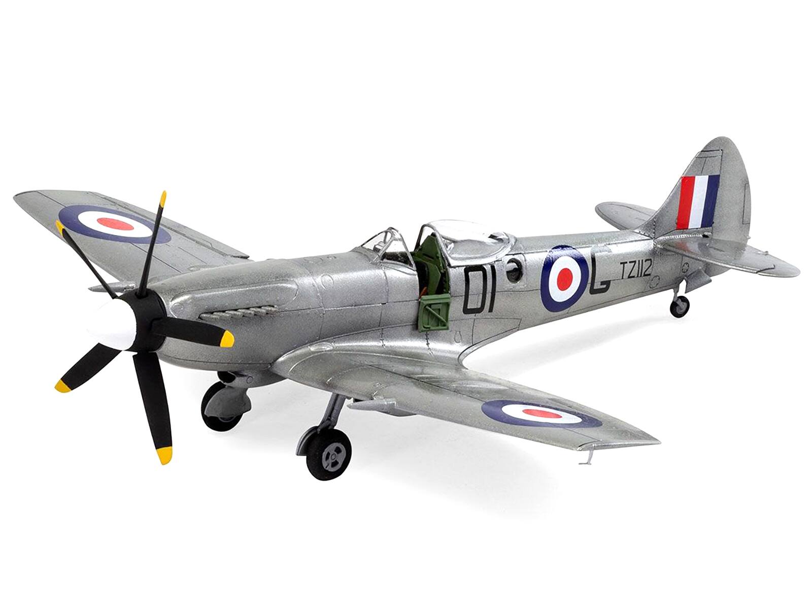 Alt View 1. Airfix - Level 2 Model Kit Supermarine Spitfire FR Mk.XIV Fighter Aircraft with 2 Scheme Options 1/48 Plastic Model Kit by Airfix - Multi.