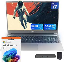 Acer - Aspire Lite 15.6" FHD Laptop,Intel i7-1255U,32GB RAM,2TB SSD+128GB Docking Station Set,Intel Iris Xe Graphics,Win 11 Pro - Gray