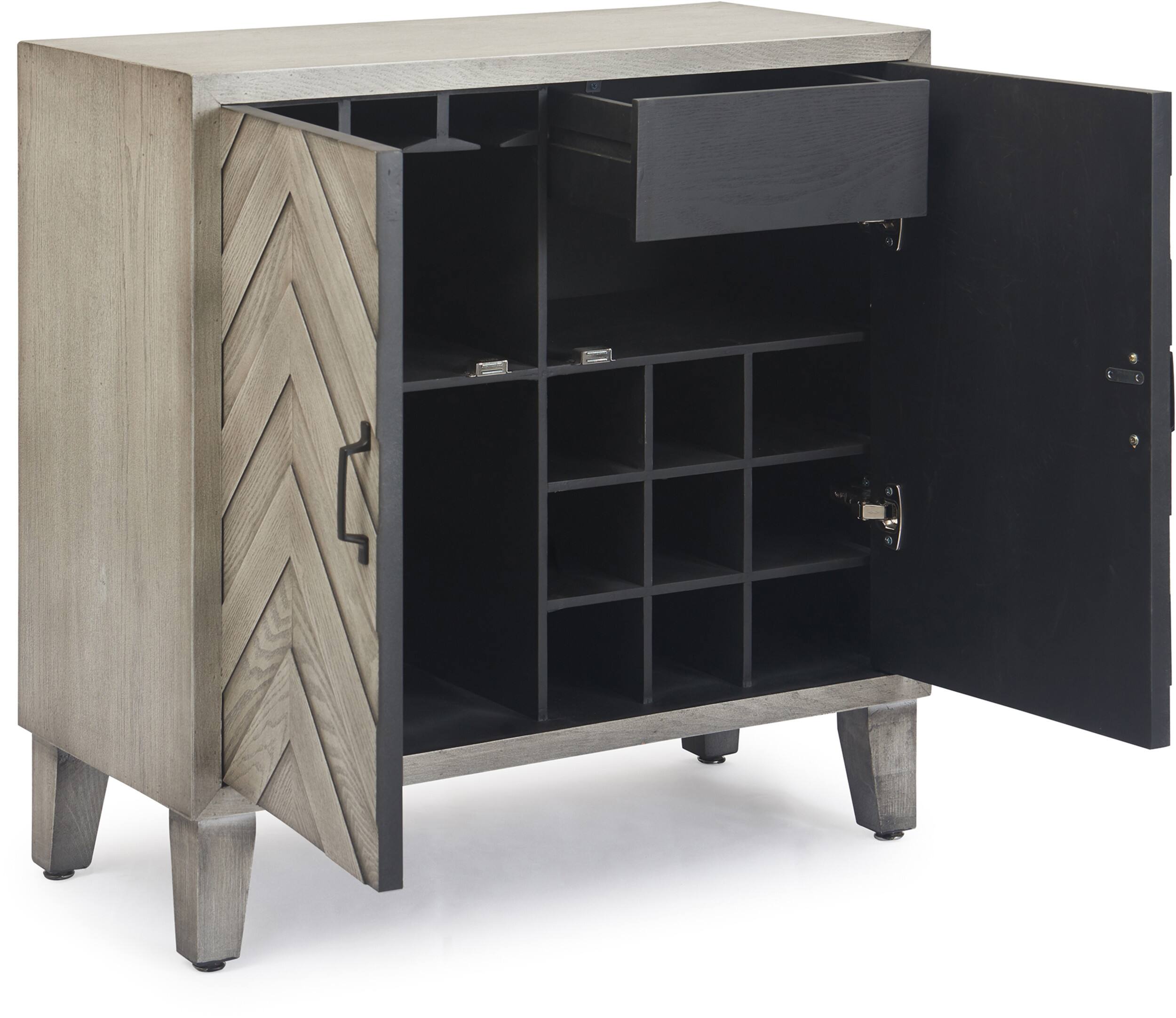 Alt View 19. Finch - Friedman Bar 2-Door Cabinet with Wine Storage - Gray.