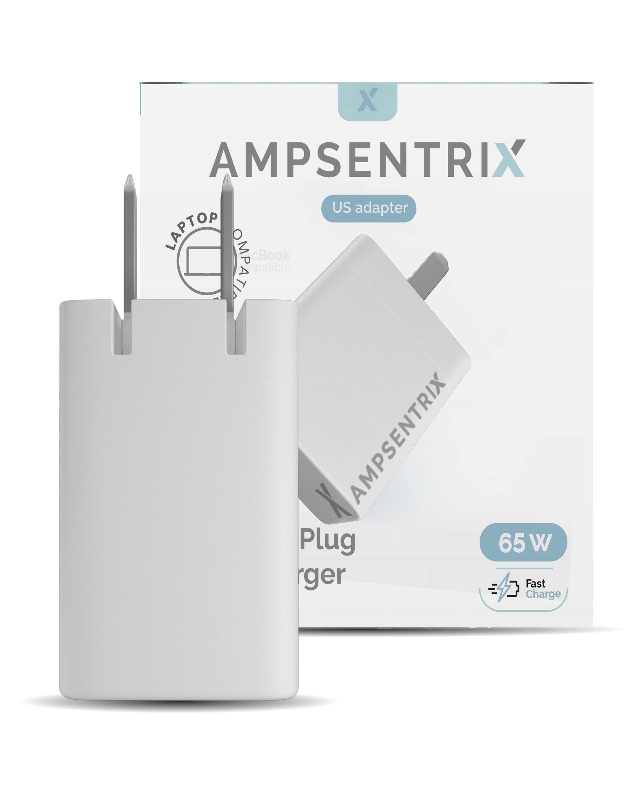 X AMPSENTRIX US adapter LAPTOP cBook COMPATIBLE AMPSENTRIX Plug 65 W Fast Charge