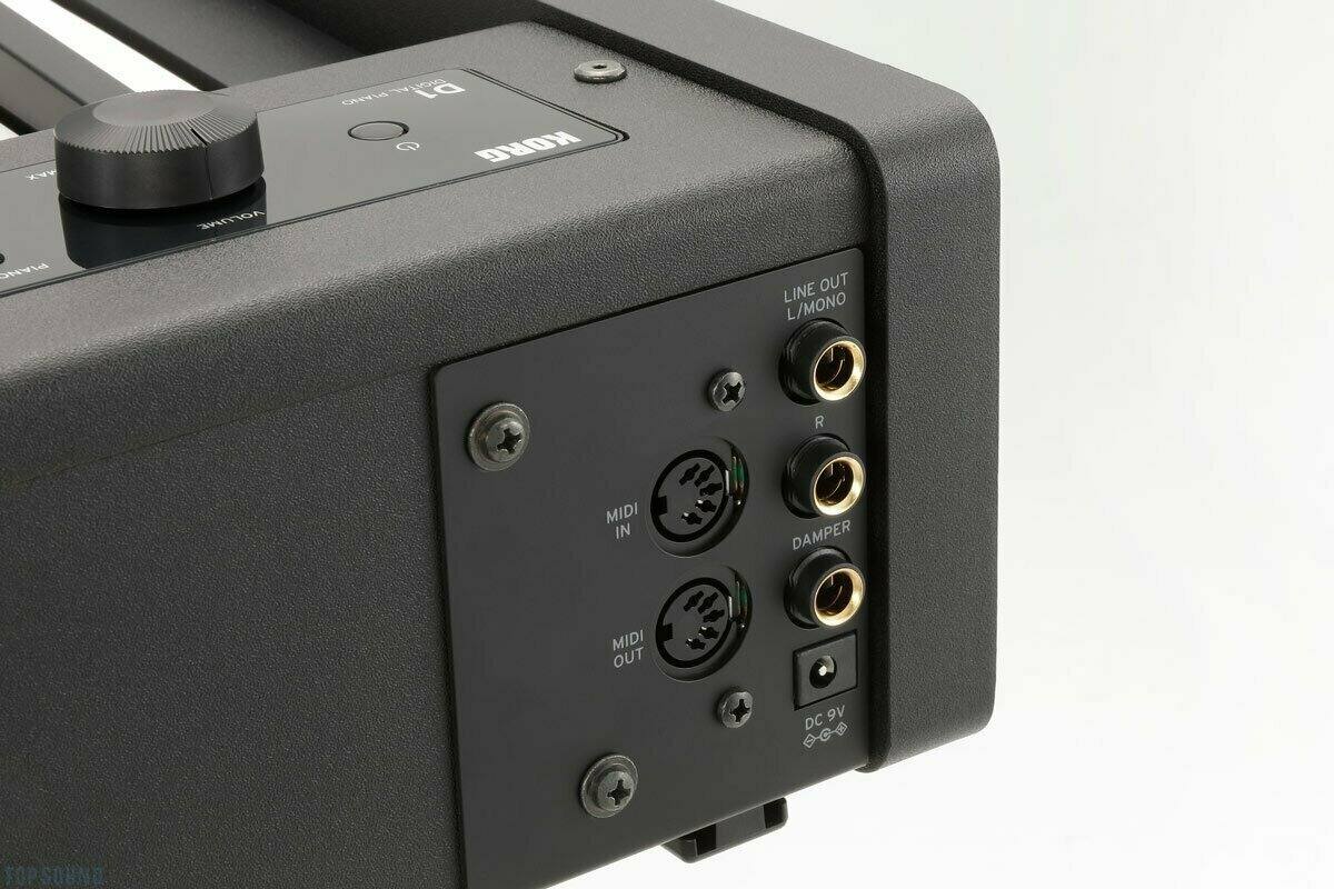 KYV GOIVAL D1 IANO  
KORG  
PIANO VOLUME  
LINE OUT L/MONO  
R  
MIDI IN  
DAMPER  
MIDI OUT  
DC 9V  
TOP SOUND