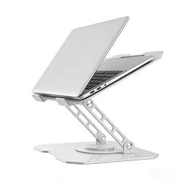 HongFei - 360° Rotating Laptop Stand for Desk, Heavy Duty Solid Steel Ergonomic Riser, Foldable Portable Holder, Adjustable Stand - White