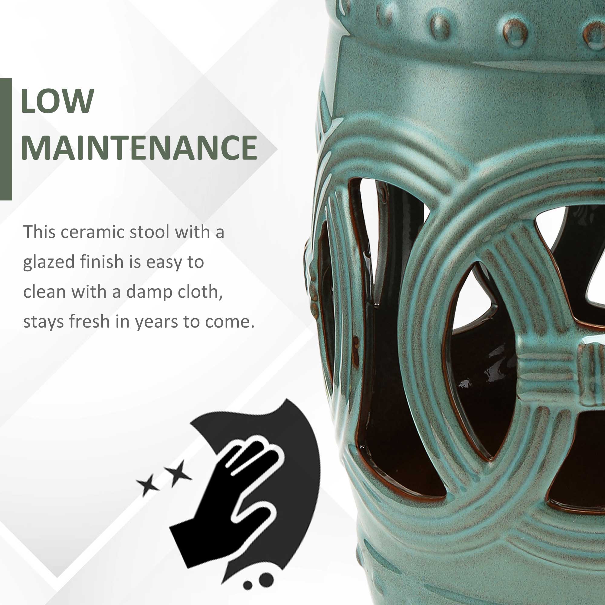 LOW MAINTENANCE

This ceramic stool with a glazed finish is easy to clean with a damp cloth, stays fresh in years to come.