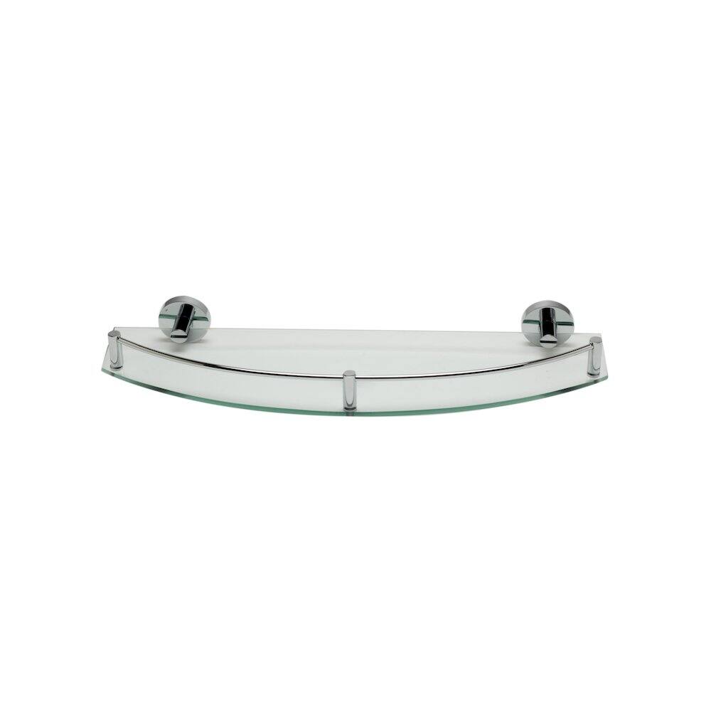 Left. Alfi - Polished Chrome Wall Mounted Glass Shower Shelf Bathroom Accessory - Polished Chrome.