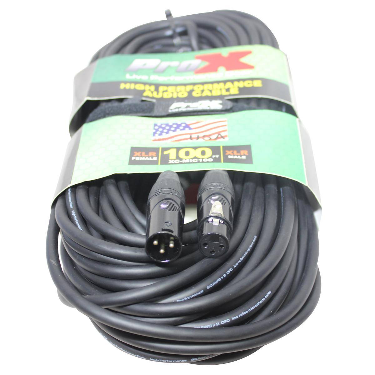 ProX XC MIC100 100' XLR F to XLR M Balanced High Performance Microphone ...