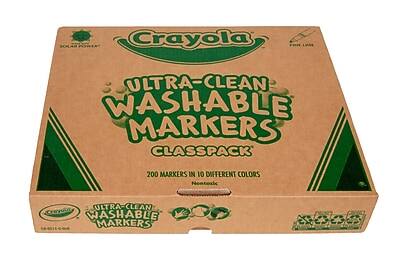 Crayola Ultra-Clean Washable Markers Classpack  
200 Markers in 10 Different Colors  
Non-toxic
