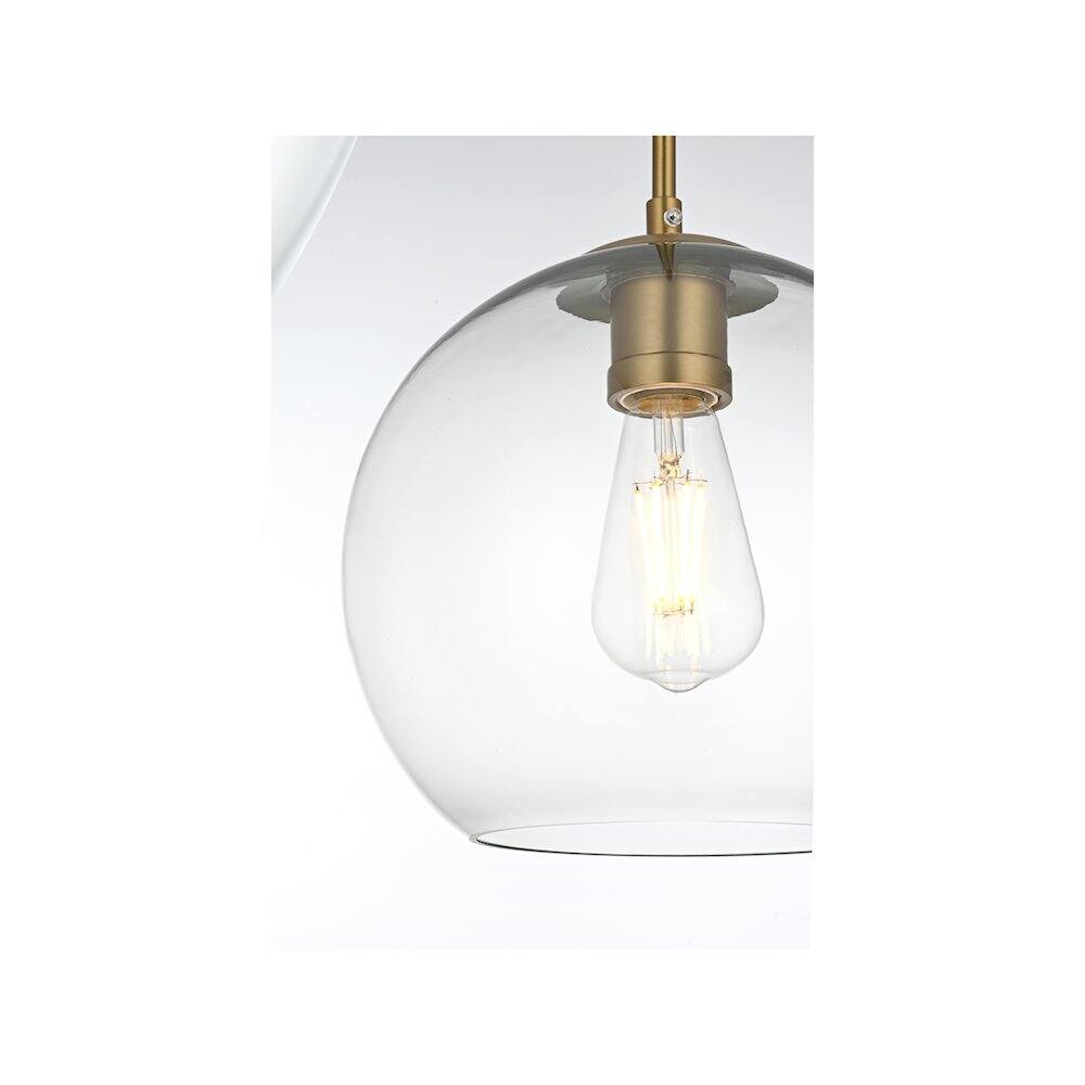 Alt View 5. Living District - Baxter 21 Inch Pendant Clear Shade in Satin Gold - Satin Gold And Clear.
