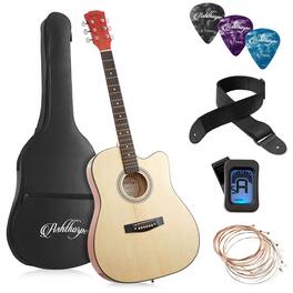 Ashthorpe - 41-in Beginner Cutaway Acoustic Guitar Package with Gig Bag - Natural