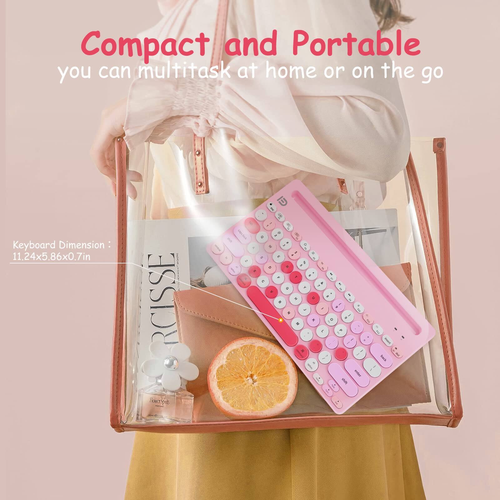 Compact and Portable  
you can multitask at home or on the go  

Keyboard Dimension: 11.24x5.86x0.7in