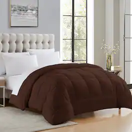Sweet Home Collection - Down Alternative Reversible All Season Solid Comforter, Twin - Brown