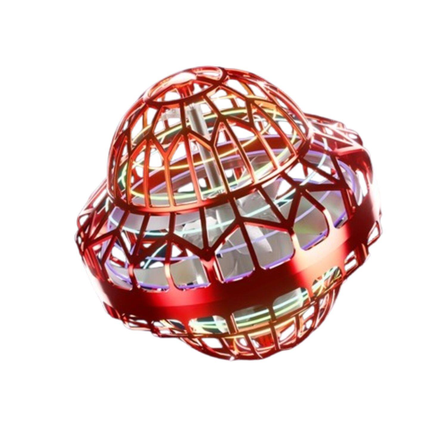 Front. Stock Preferred - Intelligent Sensing Flying Orb Ball – LED Hover Globe Drone Toy with Hand Control (Age 6+) - Red.