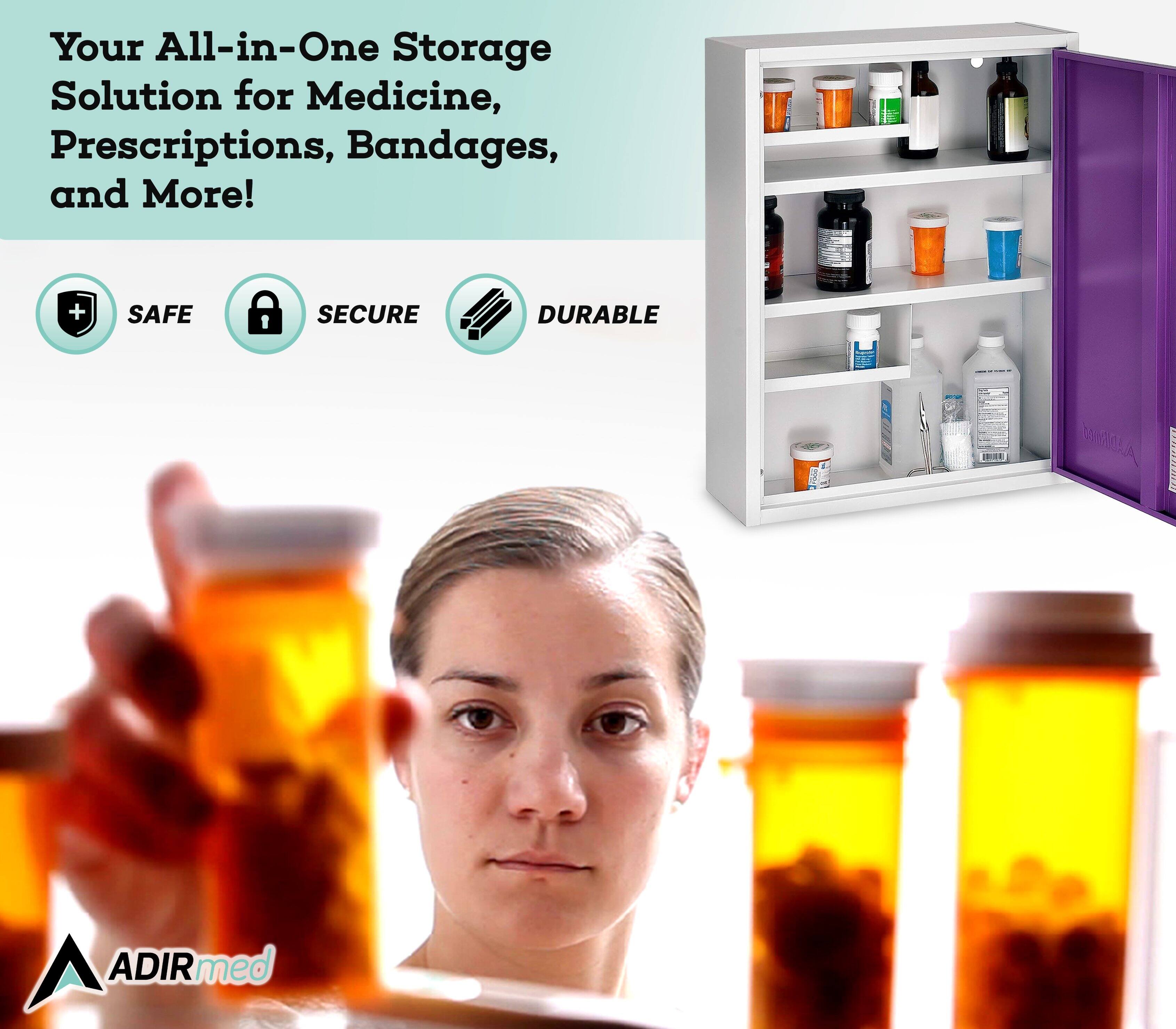 Your All-in-One Storage Solution for Medicine, Prescriptions, Bandages, and More! + SAFE SECURE DURABLE ADIRmed