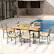 Alt View 5. Costway - 7 PCS Patio Dining Set with Acacia Wood Dining Table Rattan Armchairs Soft Cushions - Natural + Black.