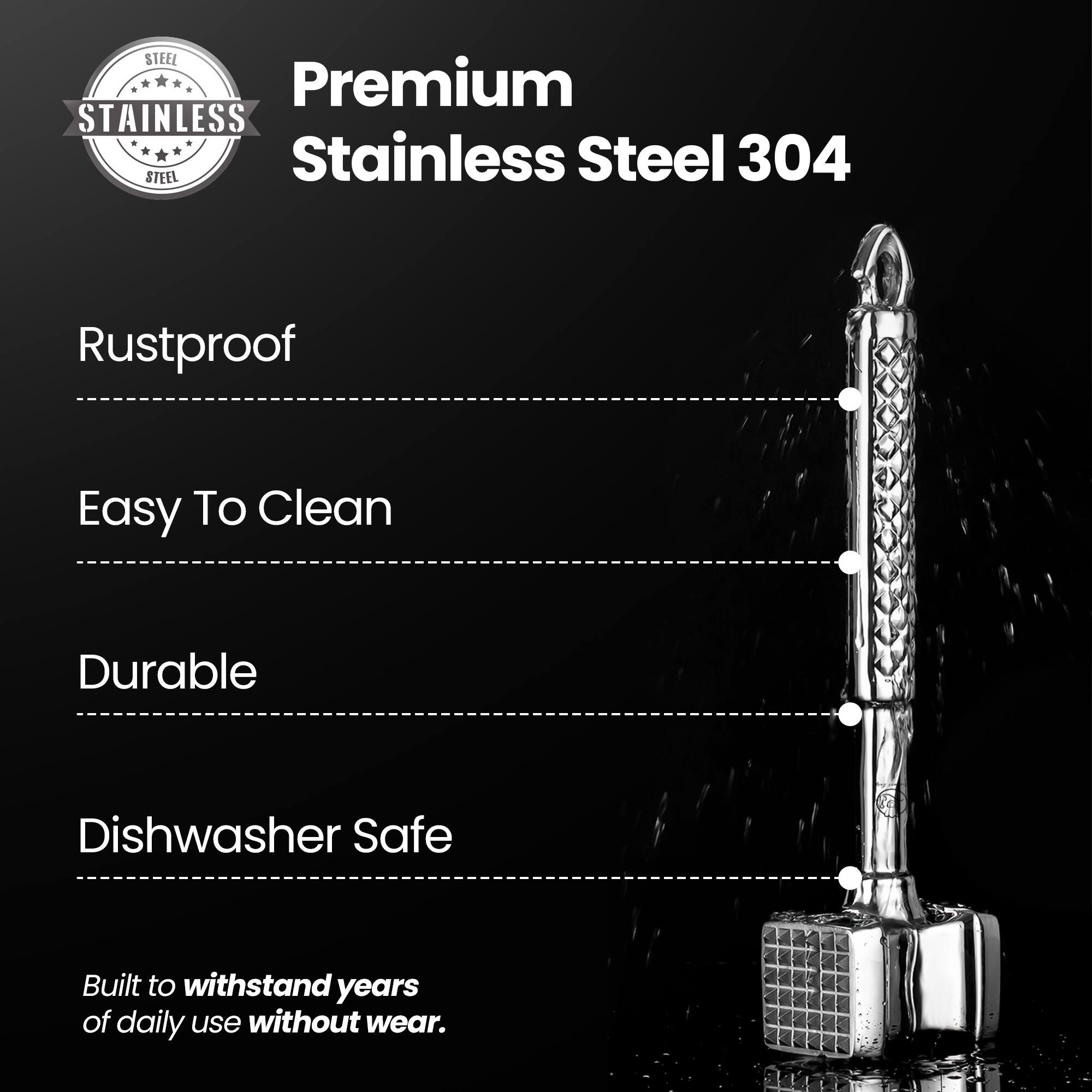 Premium Stainless Steel 304

- Rustproof
- Easy To Clean
- Durable
- Dishwasher Safe

Built to withstand years of daily use without wear.