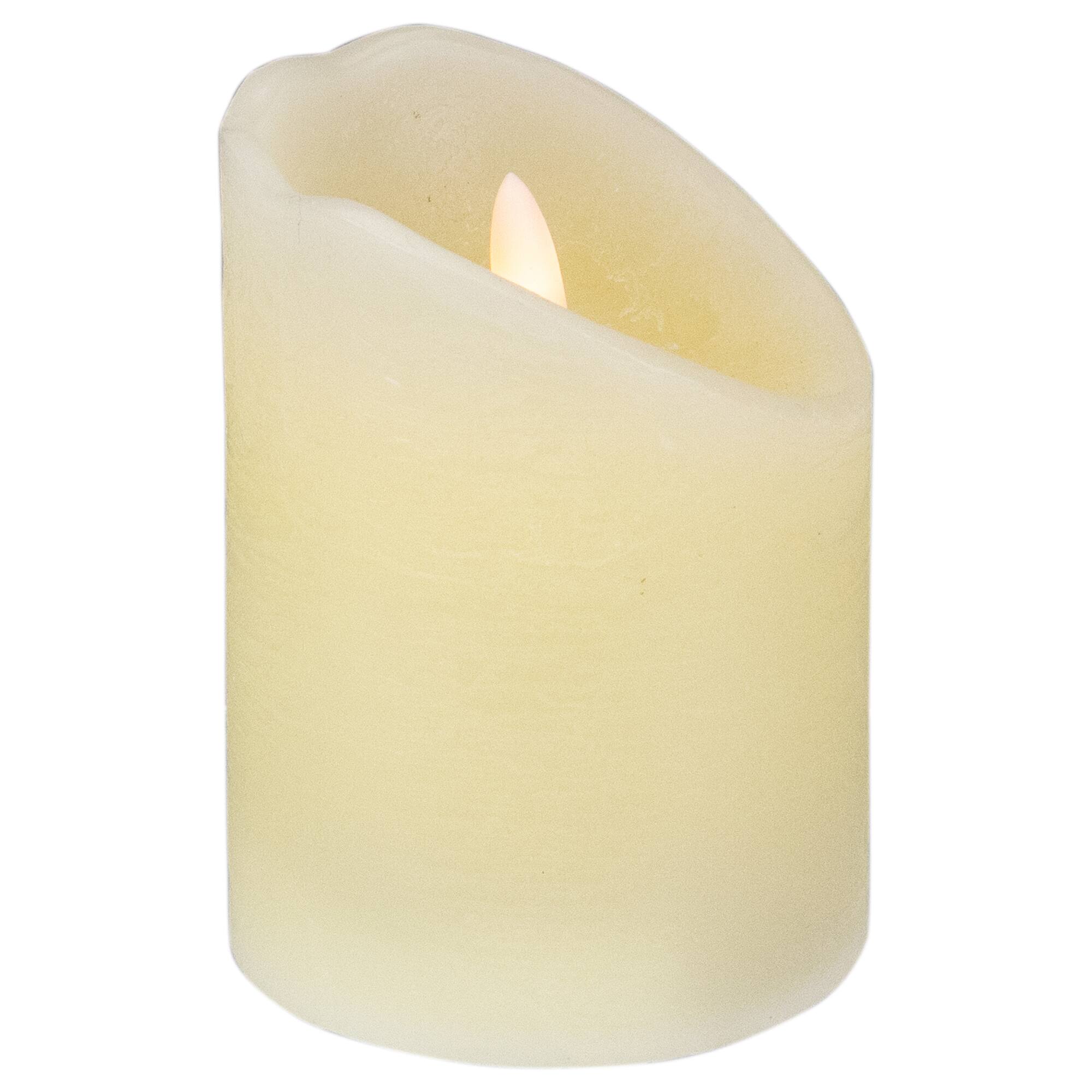 Alt View 4. Northlight - 4" Off White Flameless Battery Operated Flickering Wax LED Candle - Ivory.