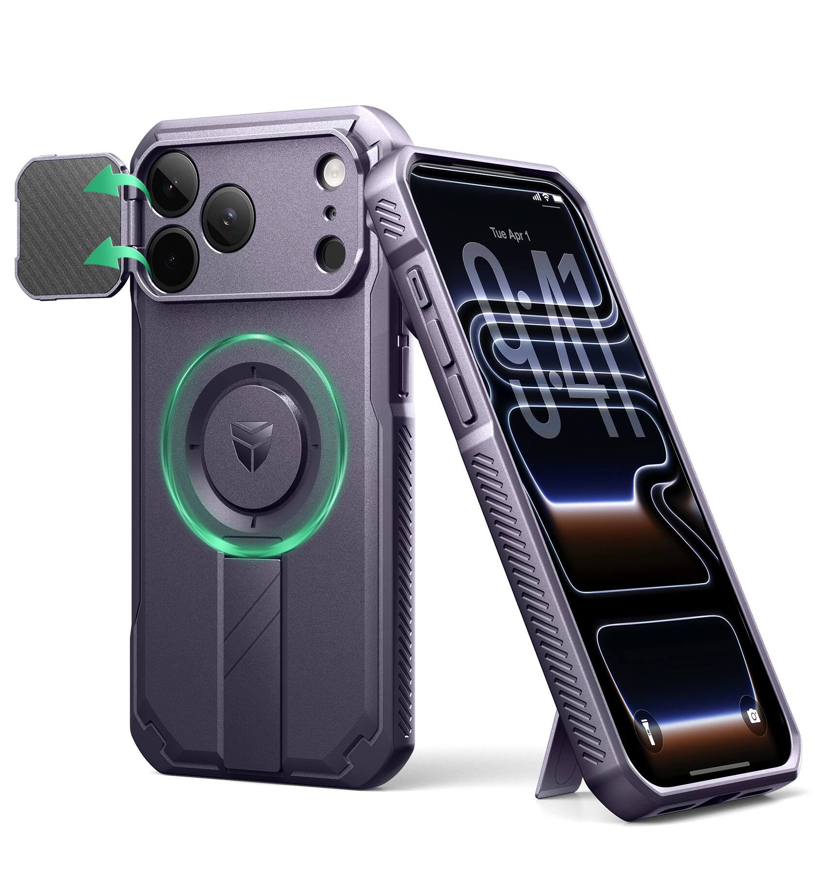 Dexnor - Phone Case for iPhone 17 Pro Max with Flip Camera Cover, Compatible with MagSafe, Heavy-Duty Rugged Shockproof 6.9 inch - Phantom Purple price history on PriceWatchPro