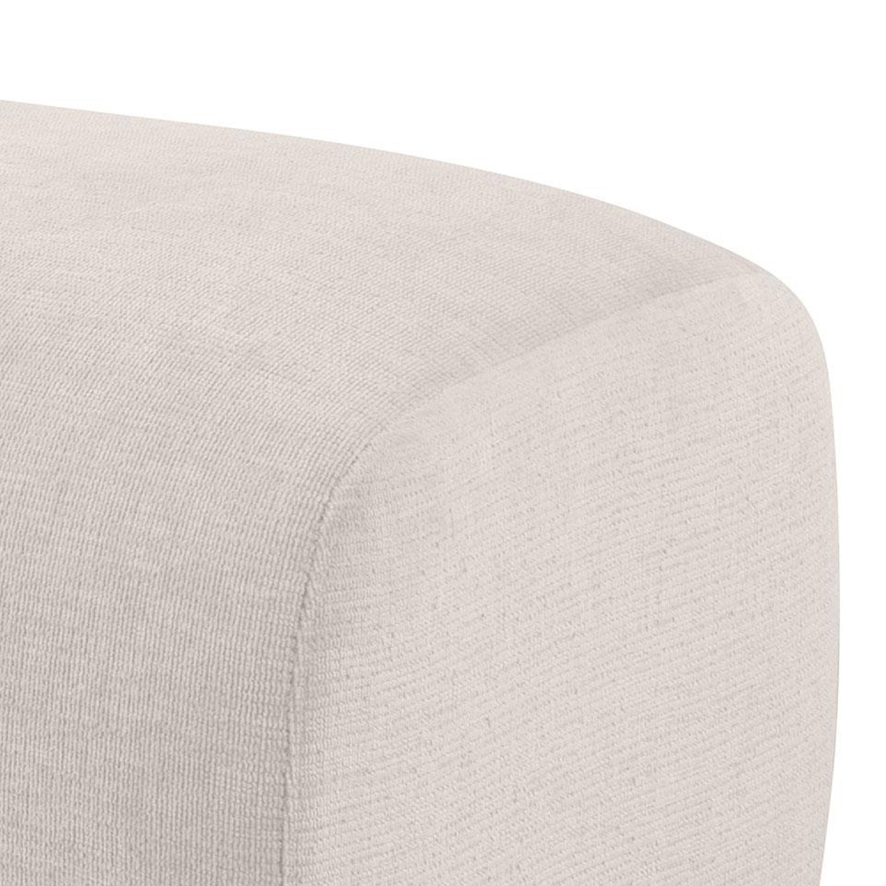 Alt View 4. Manhattan Lane - Becy Ottoman, Burnt Orange Chenille Upholstery, 33 Inch Curvy Frame - Ivory, Black.