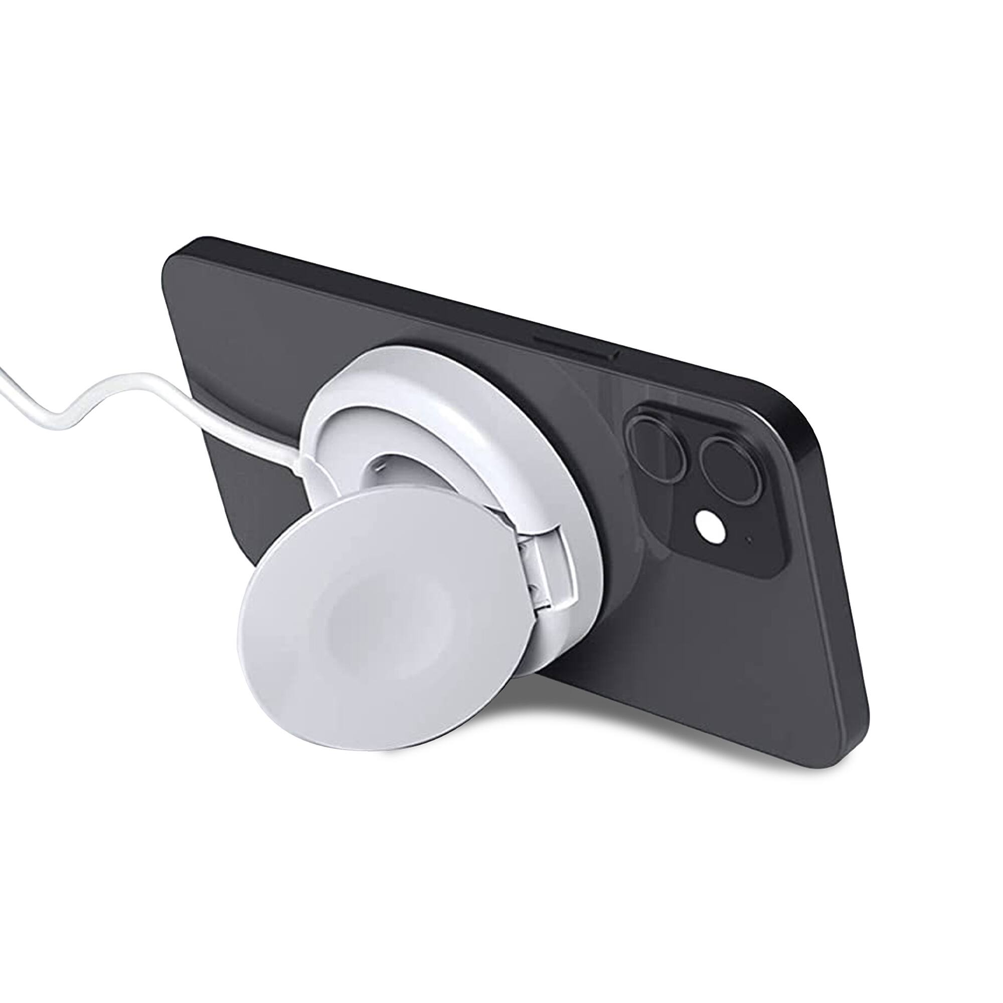 Left. Energizer - Energizer 2-in-1 Magnetic Wireless Charger for iPhone & Apple Watch – 15W Qi-Certified - White.