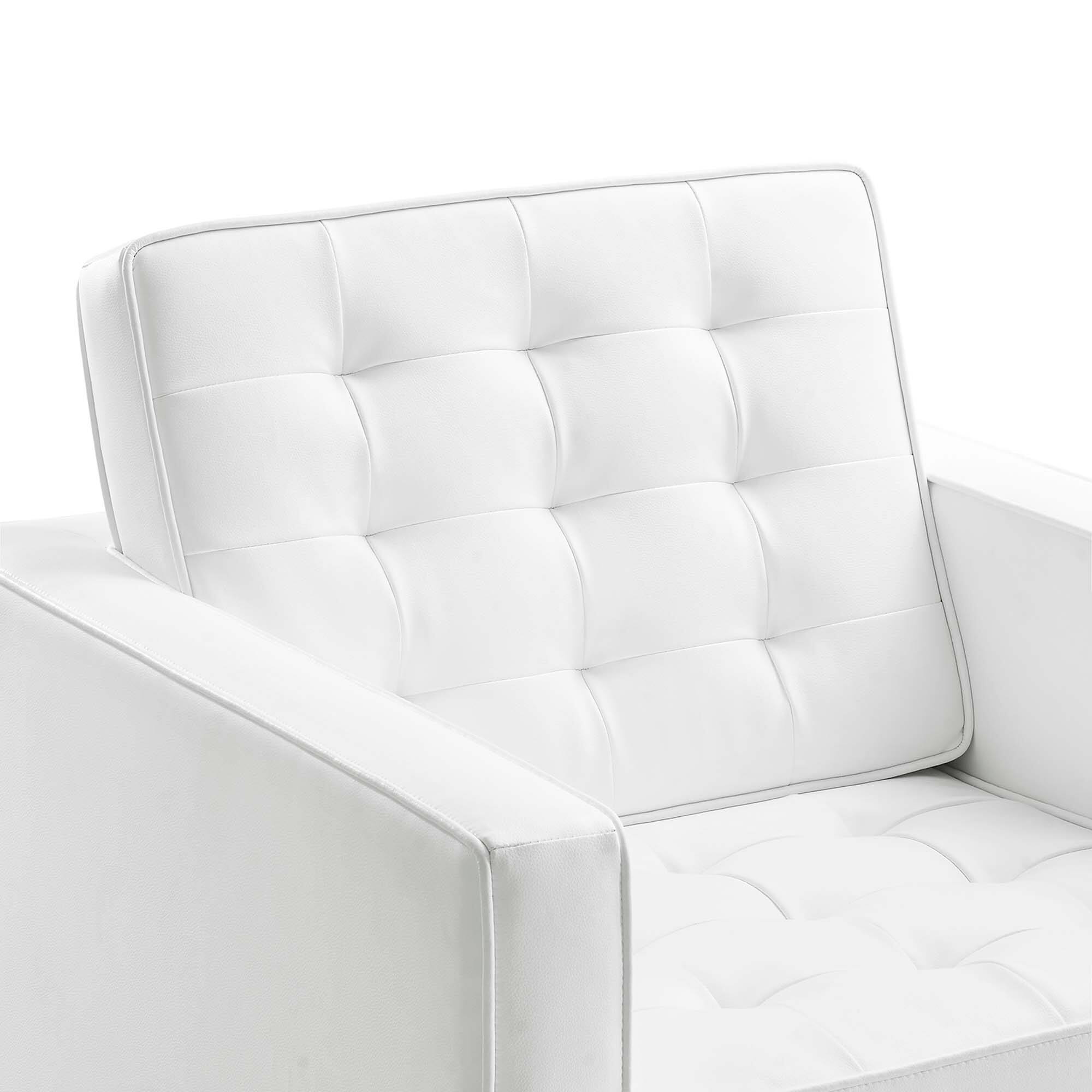 Alt View 2. Modway - Loft Tufted Vegan Leather Armchairs Set of 2 by Modway - White.