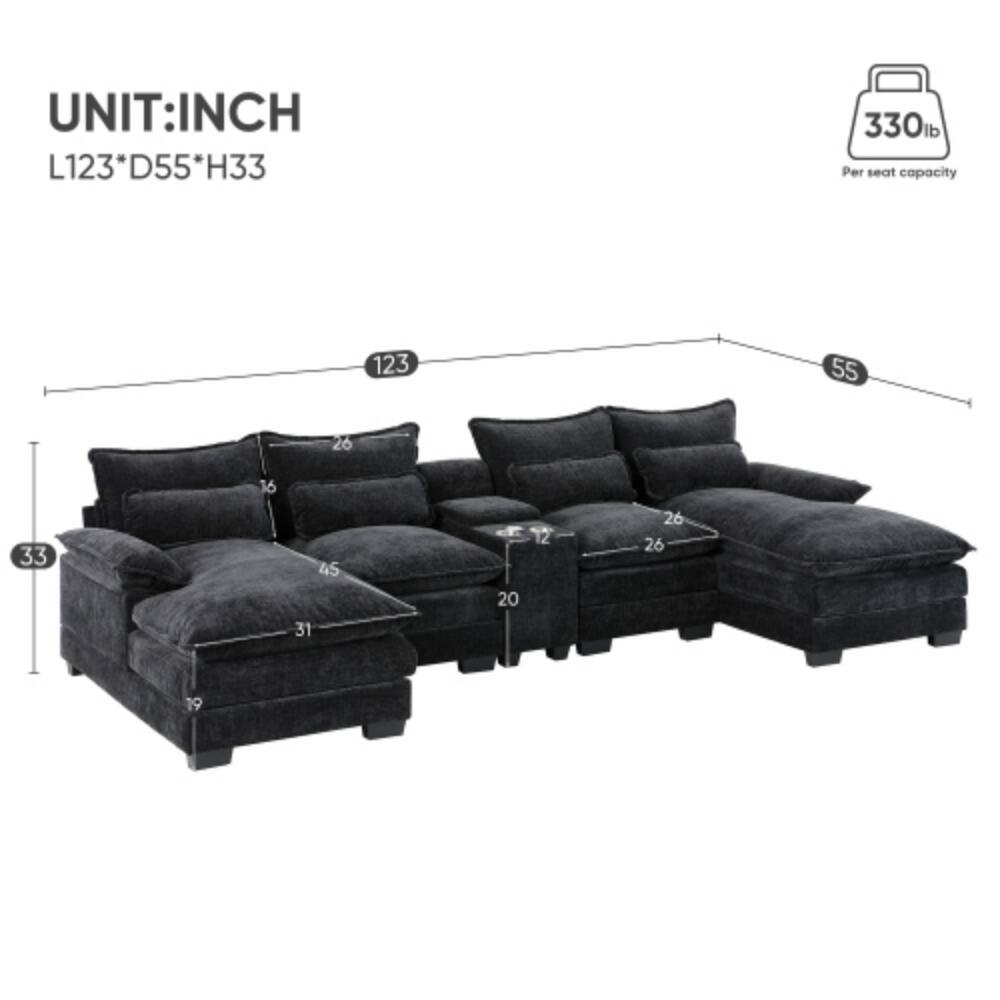UNIT: INCH  
L123*D55*H33  
330 lb Per seat capacity  
123  
55  
26  
33  
16  
45  
31  
312  
20  
26  
26  
19