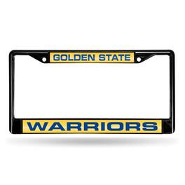 Rico Industries - Golden State Warriors NBA Black Metal Laser Cut License Plate Frame - Multi