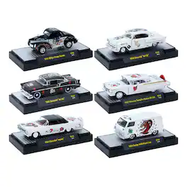 "Auto-Thentics" 6 piece Set Release S154 IN DISPLAY CASES Limited Edition 1/64 Diecast Model Cars by M2 Machines