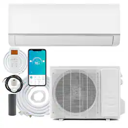 Gymax - 18000 BTU Wifi Enabled Mini Split Air Conditioner & Heater w/Installation Kit - White