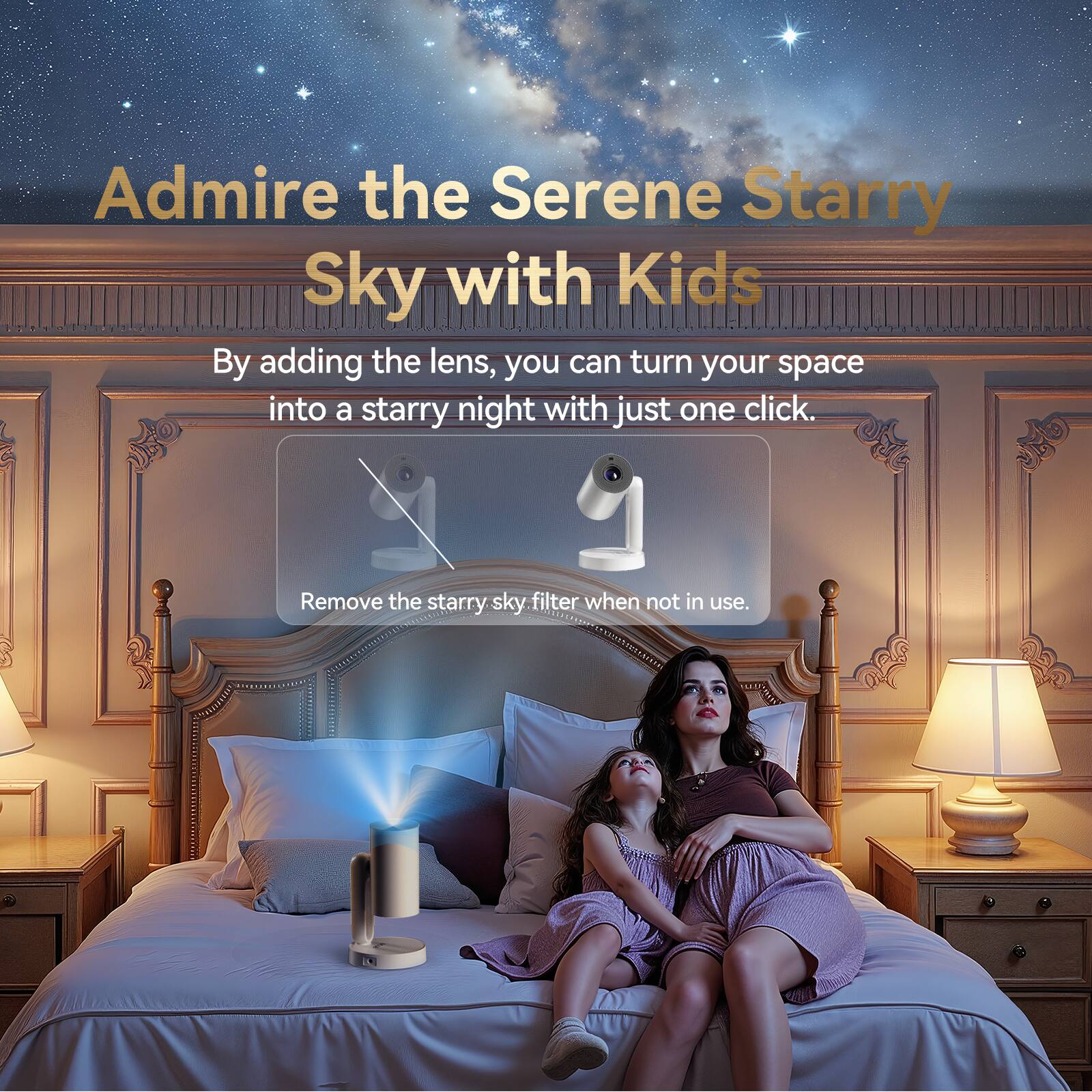 Smart Projector Starfish 新品 ETOE Starfish Projector for Bedroom, Portable Projector with