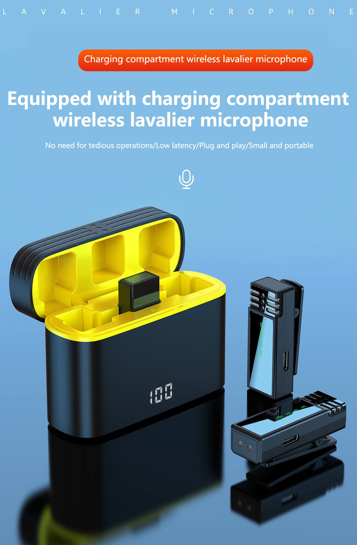 Lavalier Microphone

Charging compartment wireless lavalier microphone

Equipped with charging compartment wireless lavalier microphone

No need for tedious operations/Low latency/Plug and play/Small and portable

RSSI 8 108