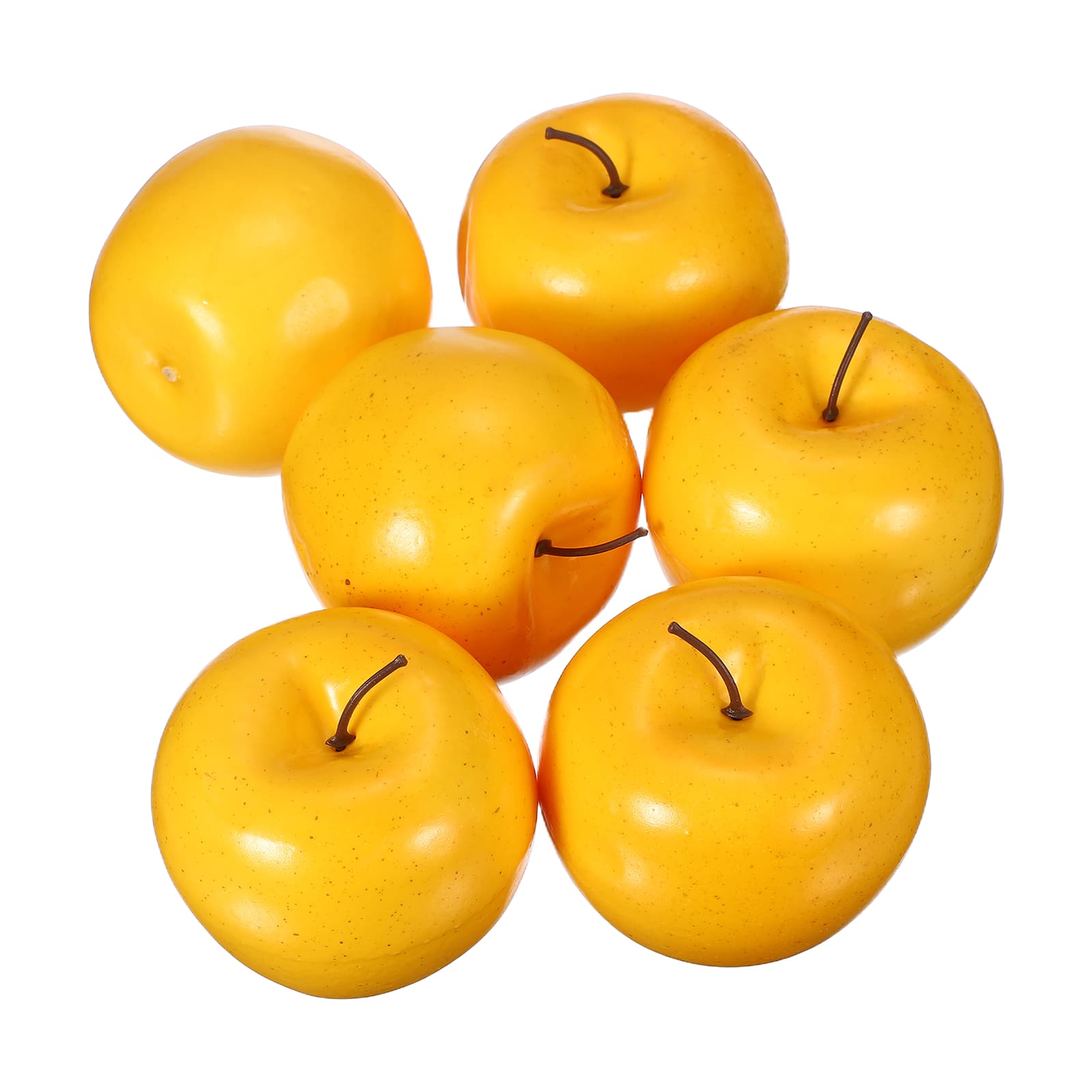 Unique Bargains - Artificial Apple 6pcs Realistic Fake Fruit Simulation Decor for Kitchen Table Photography Props - Yellow