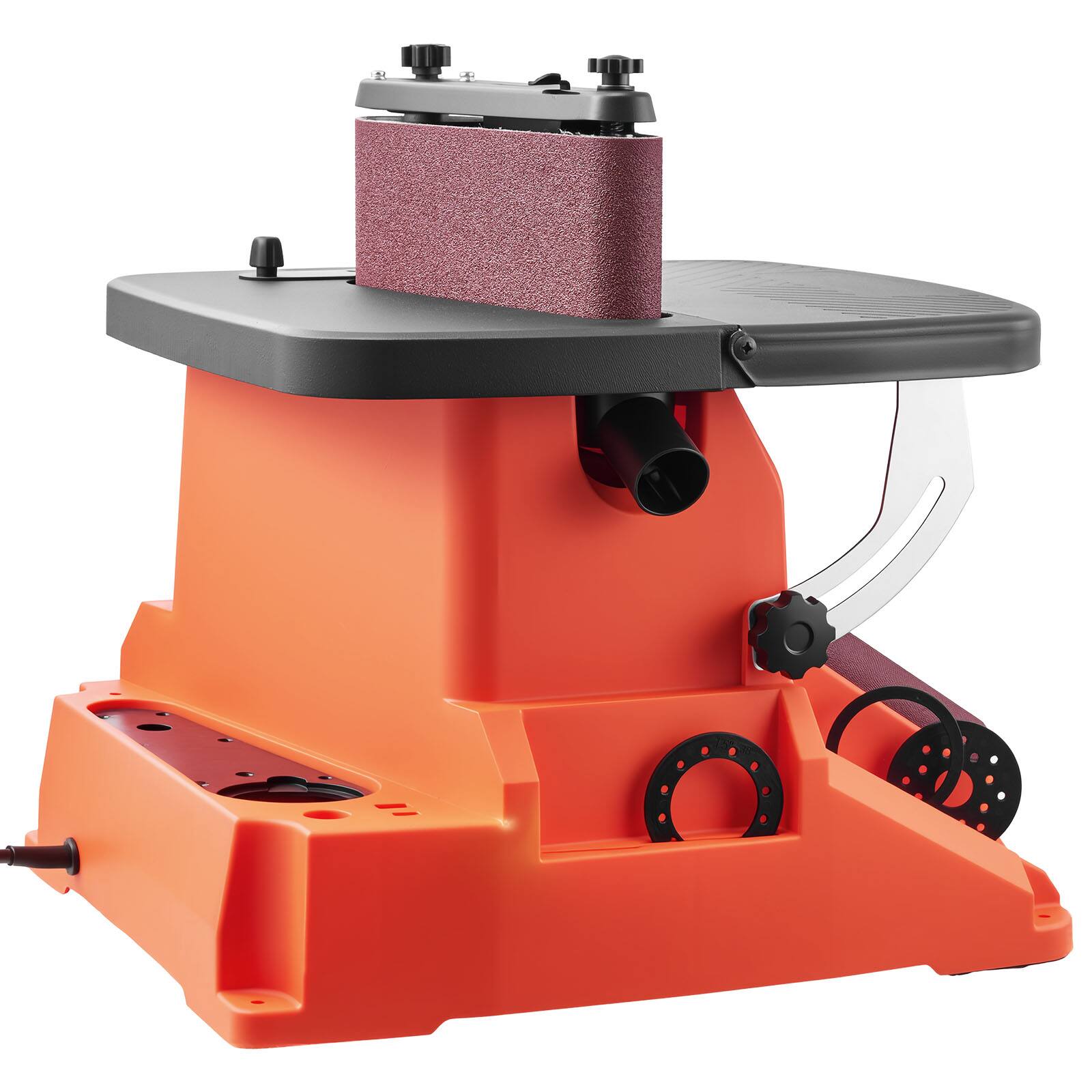 Alt View 5. VEVOR - Oscillating Belt and Spindle Sander,2400RPM Benchtop Spindle Sander with 5/8" Stroke,5 Sleeves (1/2" - 2") & 24" x 3.86" - Orange;Black.