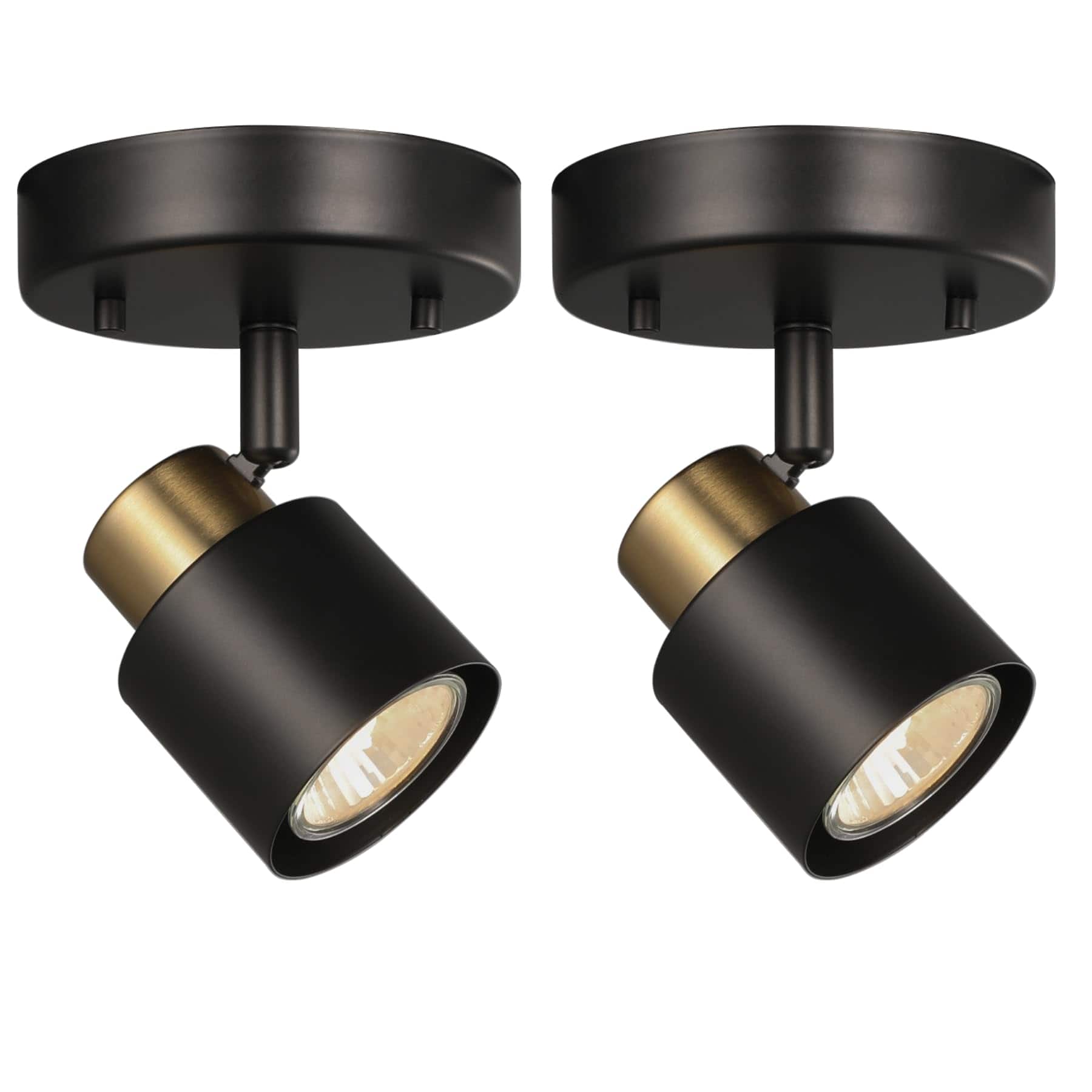 TECH SAFARI - Light Track Lighting Kit Packs Matt Brass Finish Adjustable Moden Flush Mount Ceiling Spotlight Wall Sconce - Default