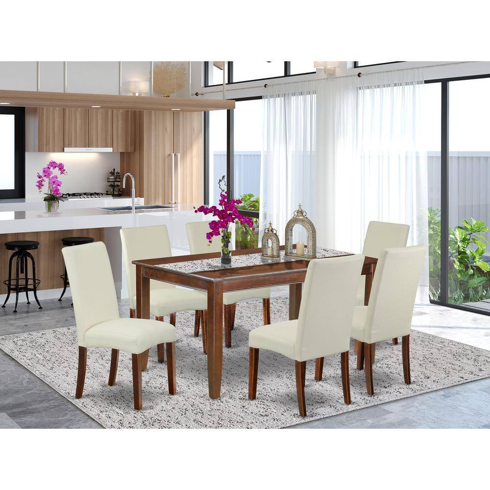 Back. East West Furniture - Dining Room Set Mahogany - Brown.