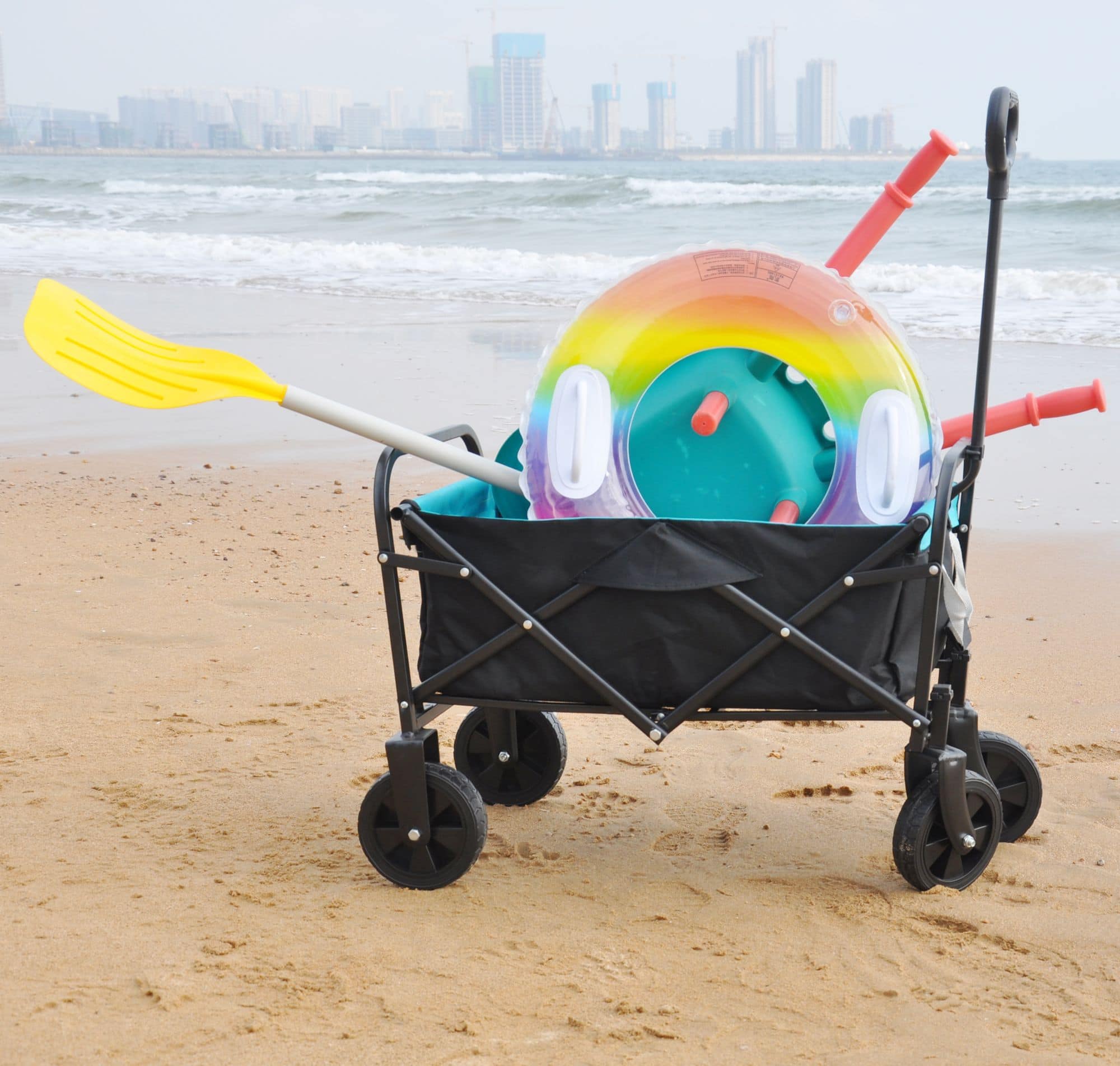 Loheer - Folding Wagon Heavy Duty Utility Cart Collapsible Outdoor Beach Cart Garden Grocery Wagon price history on PriceWatchPro