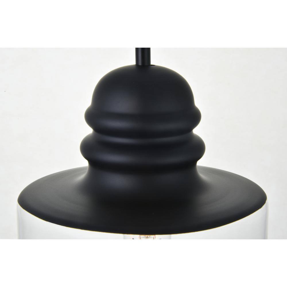 Alt View 1. Living District - Kenna 1 Light Black Pendant With Clear Glass - Black And Clear.