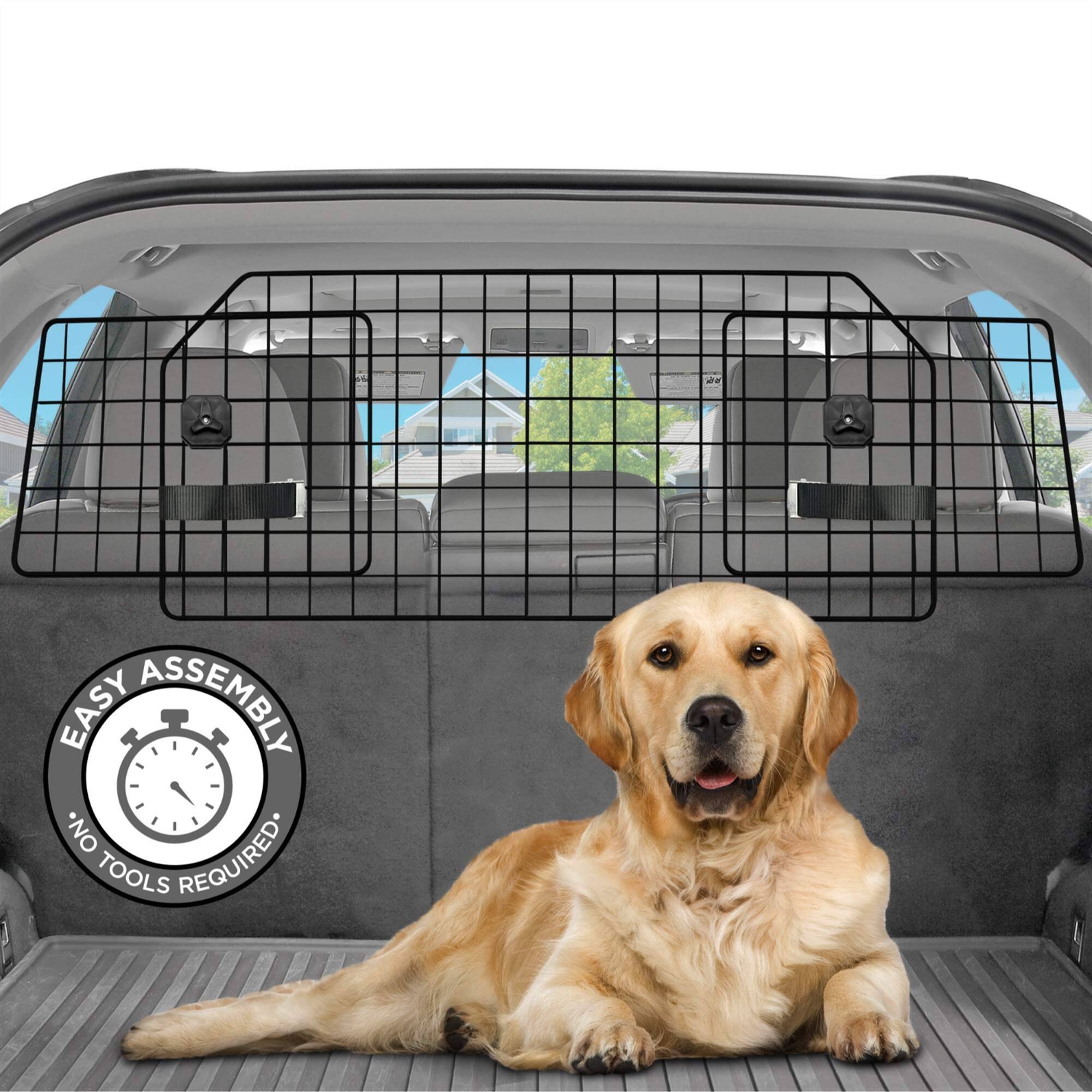 Pawple - Dog Car Barrier for SUV's, Cars, Vehicles, & Trucks, Adjustable Large Pet Divider, Heavy-Duty Wire Mesh