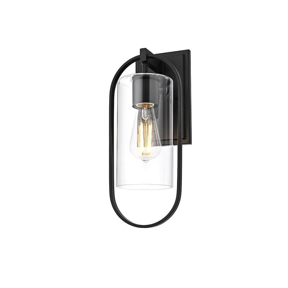 Alt View 1. Elegant Lighting - Jaxson 6 Inch Outdoor Wall Sconce In Black - Black.