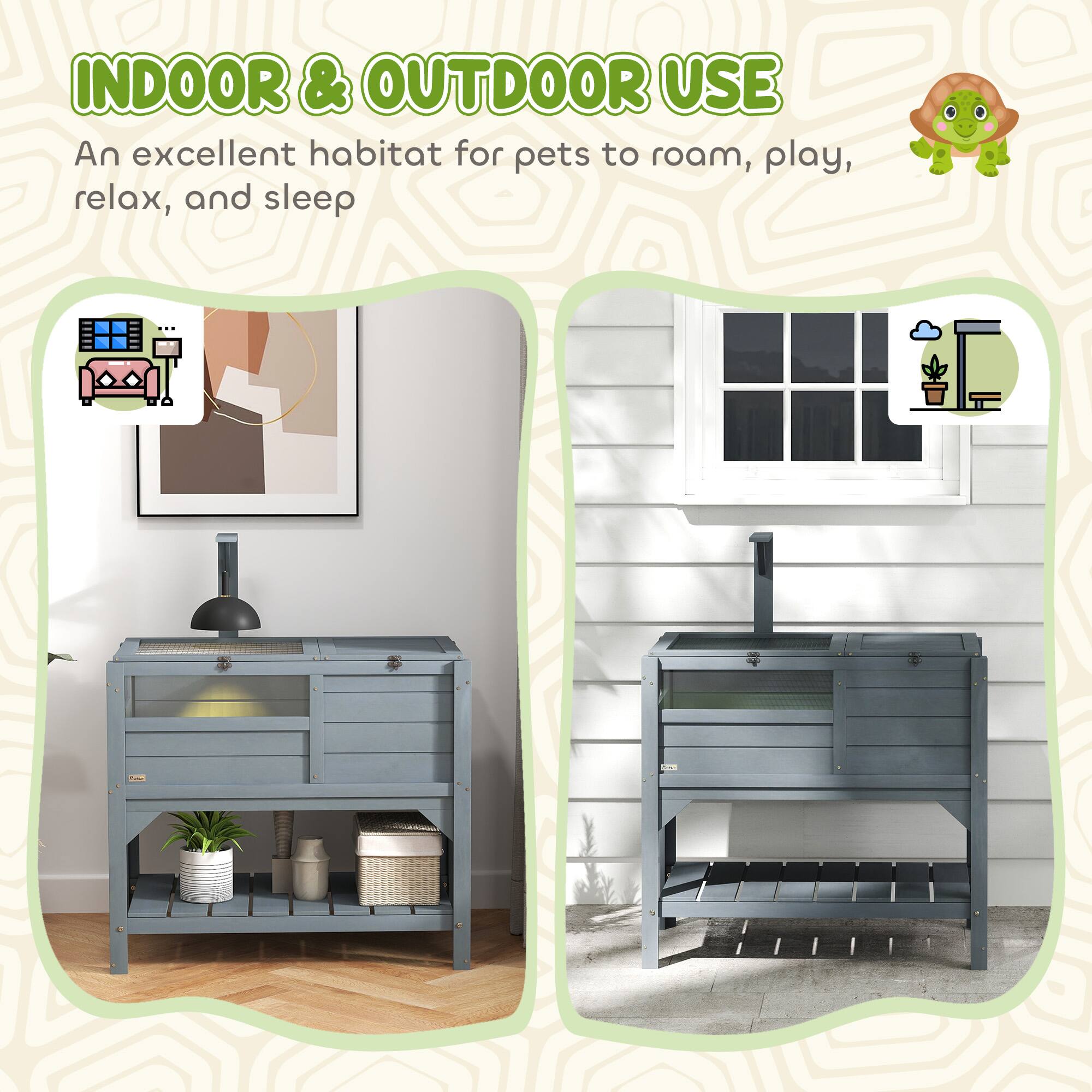 INDOOR & OUTDOOR USE  
An excellent habitat for pets to roam, play, relax, and sleep
