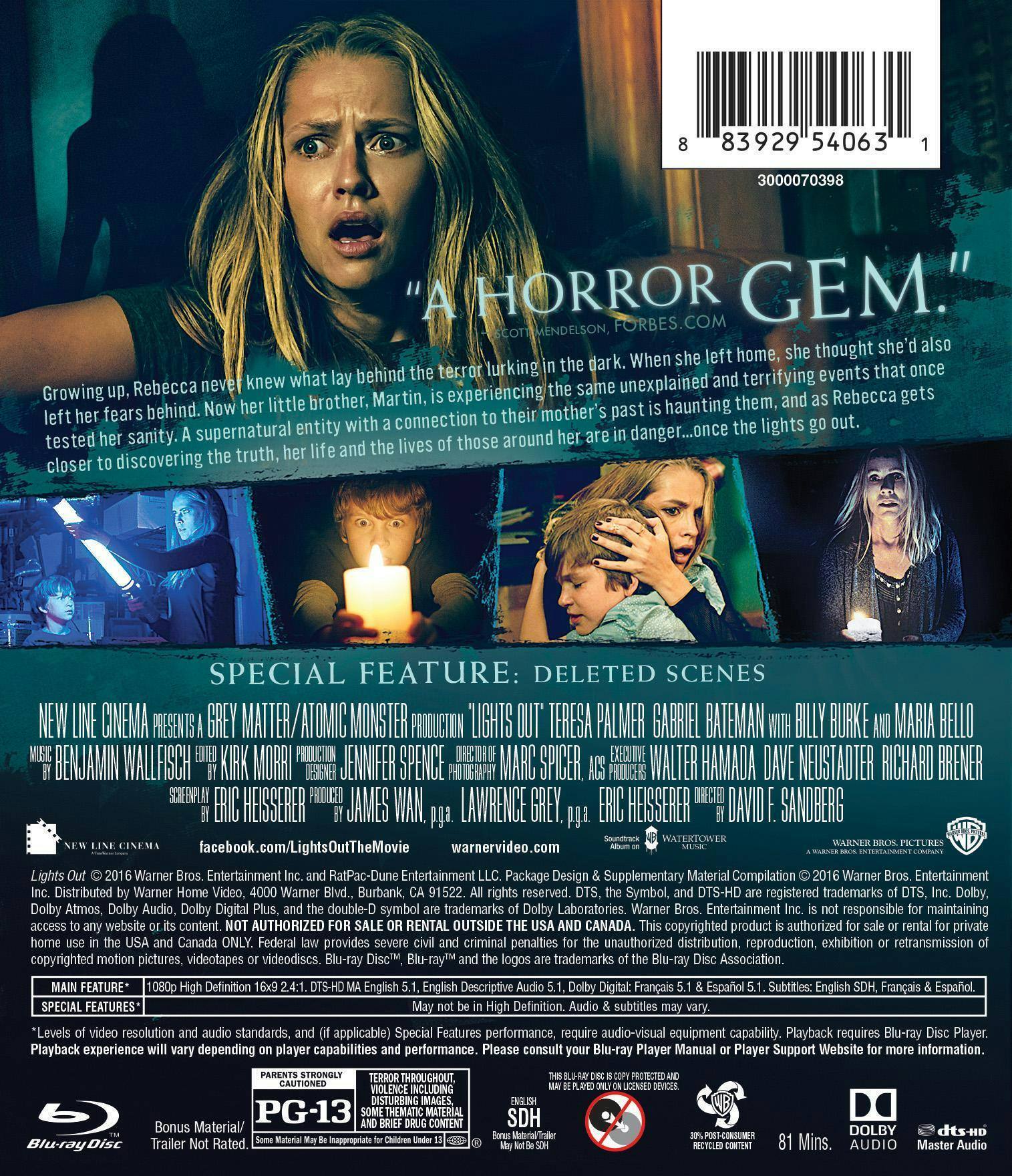 Back. Lights Out [Blu-ray].