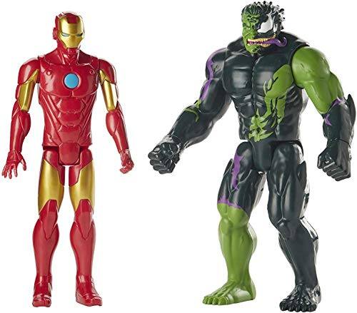 Marvel - Titan Hero 12-inch Spider-Man Maximum Venom Series 2-Pack Iron Man vs - No Color