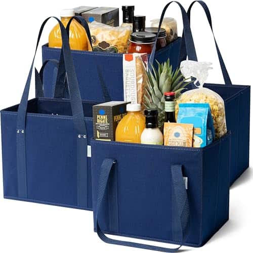 ESBANY - Reusable Grocery Bags or Shopping Bags - Blue