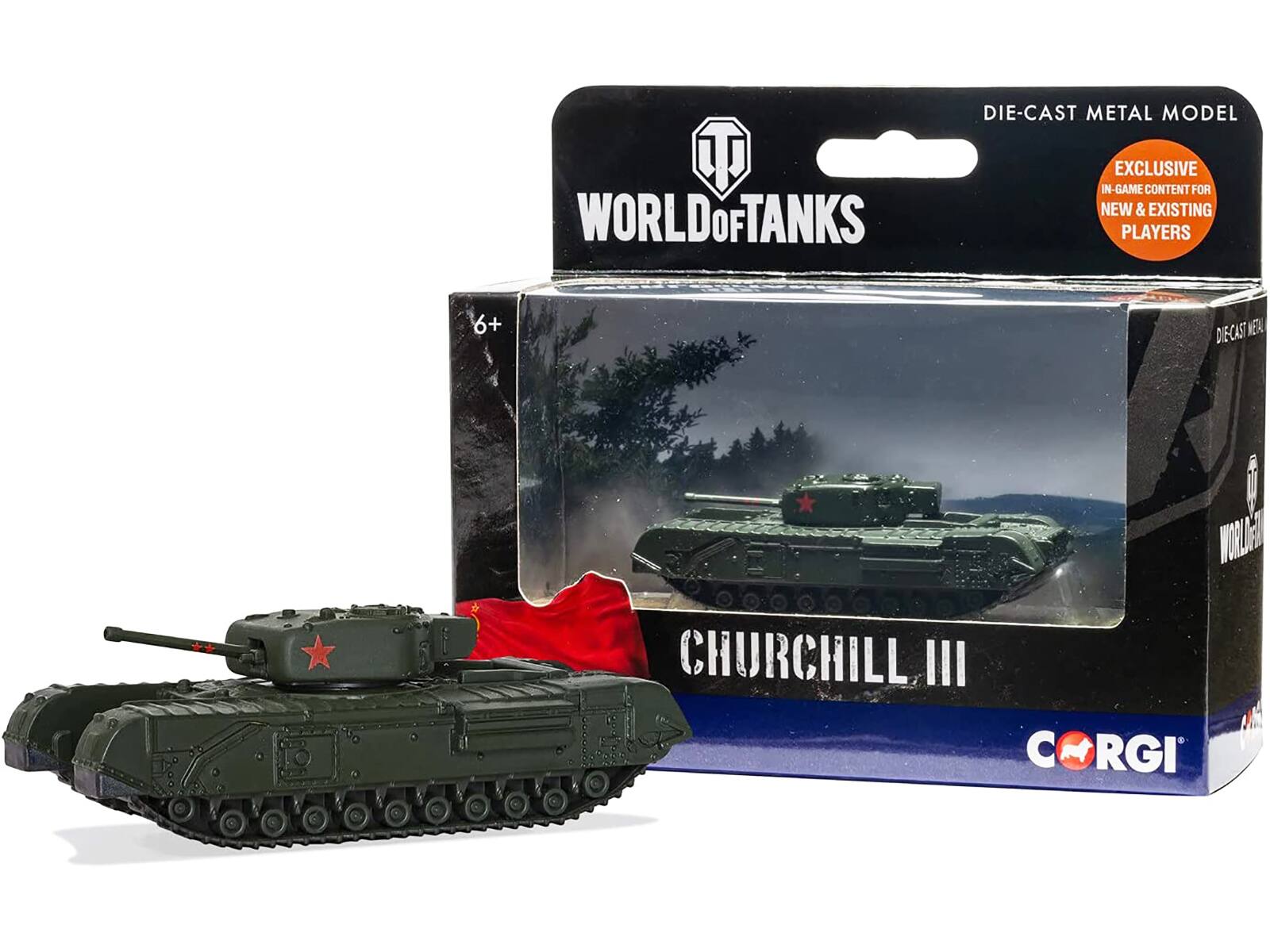 WORLD OF TANKS  
DIE-CAST METAL MODEL  
EXCLUSIVE IN-GAME CONTENT FOR NEW & EXISTING PLAYERS  

CHURCHILL III  
CORGİ  

6+