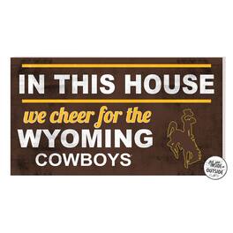 Jardine - Wyoming Cowboys 11'' x 20'' Indoor/Outdoor In This House Sign - Brown