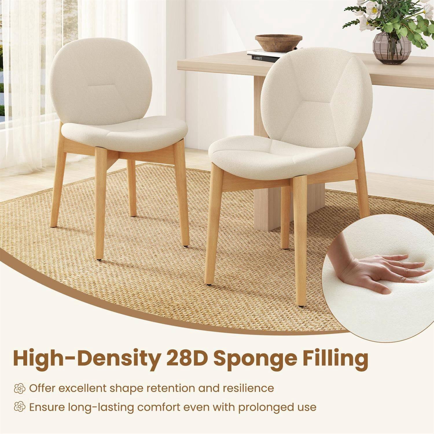 High-Density 28D Sponge Filling

- Offer excellent shape retention and resilience
- Ensure long-lasting comfort even with prolonged use