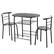 Alt View 16. Costway - 3 Pcs Dining Set 2 Chairs and Table Compact Bistro Pub Breakfast Home Kitchen Black - Black.