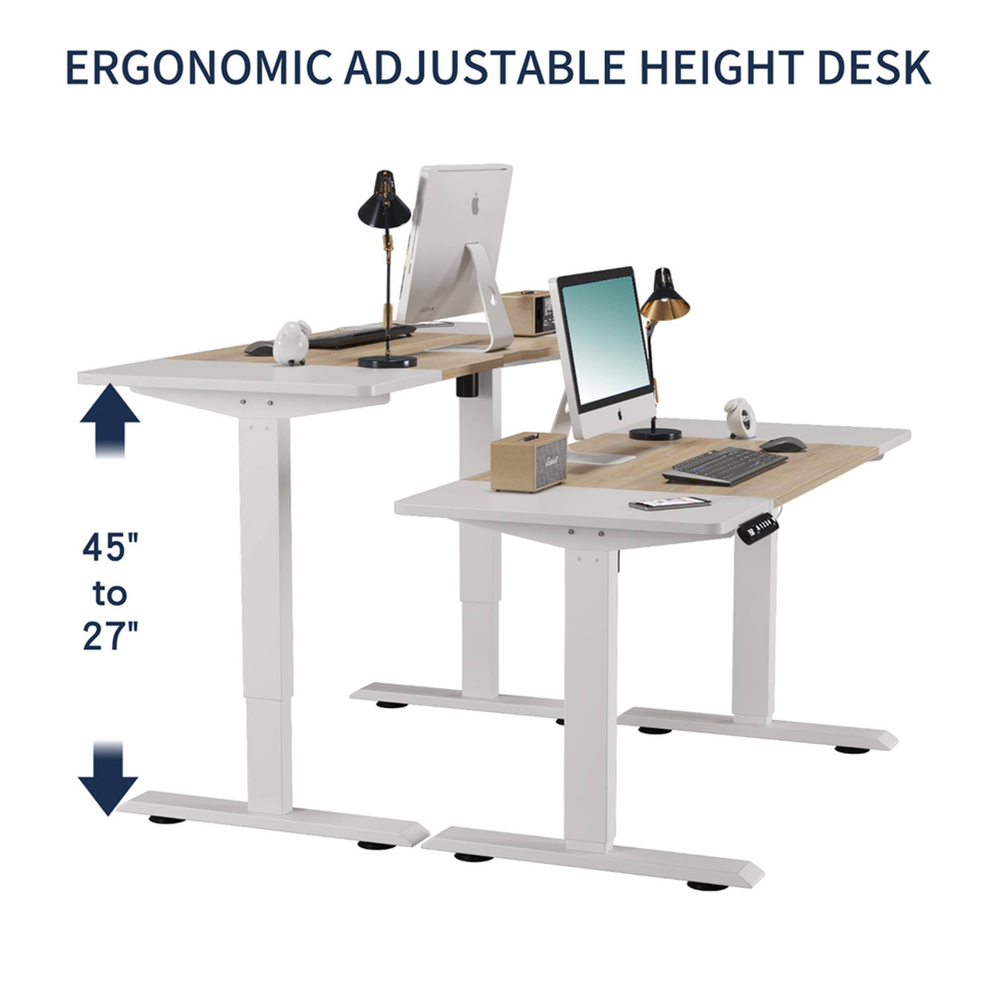 ERGONOMIC ADJUSTABLE HEIGHT DESK  
45" to 27"