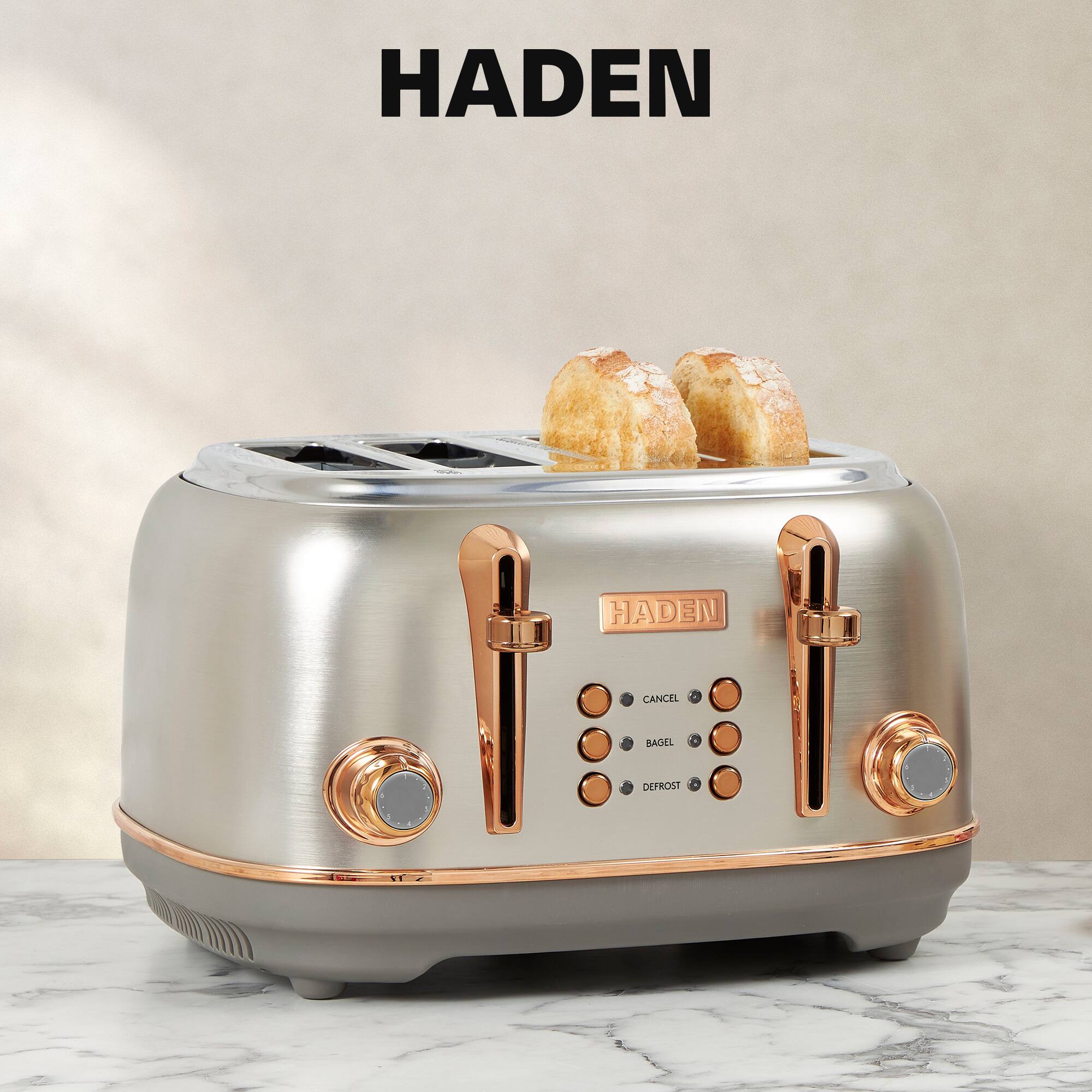 Haden Heritage 4 Slice Wide Slot Toaster & Electric Water Kettle